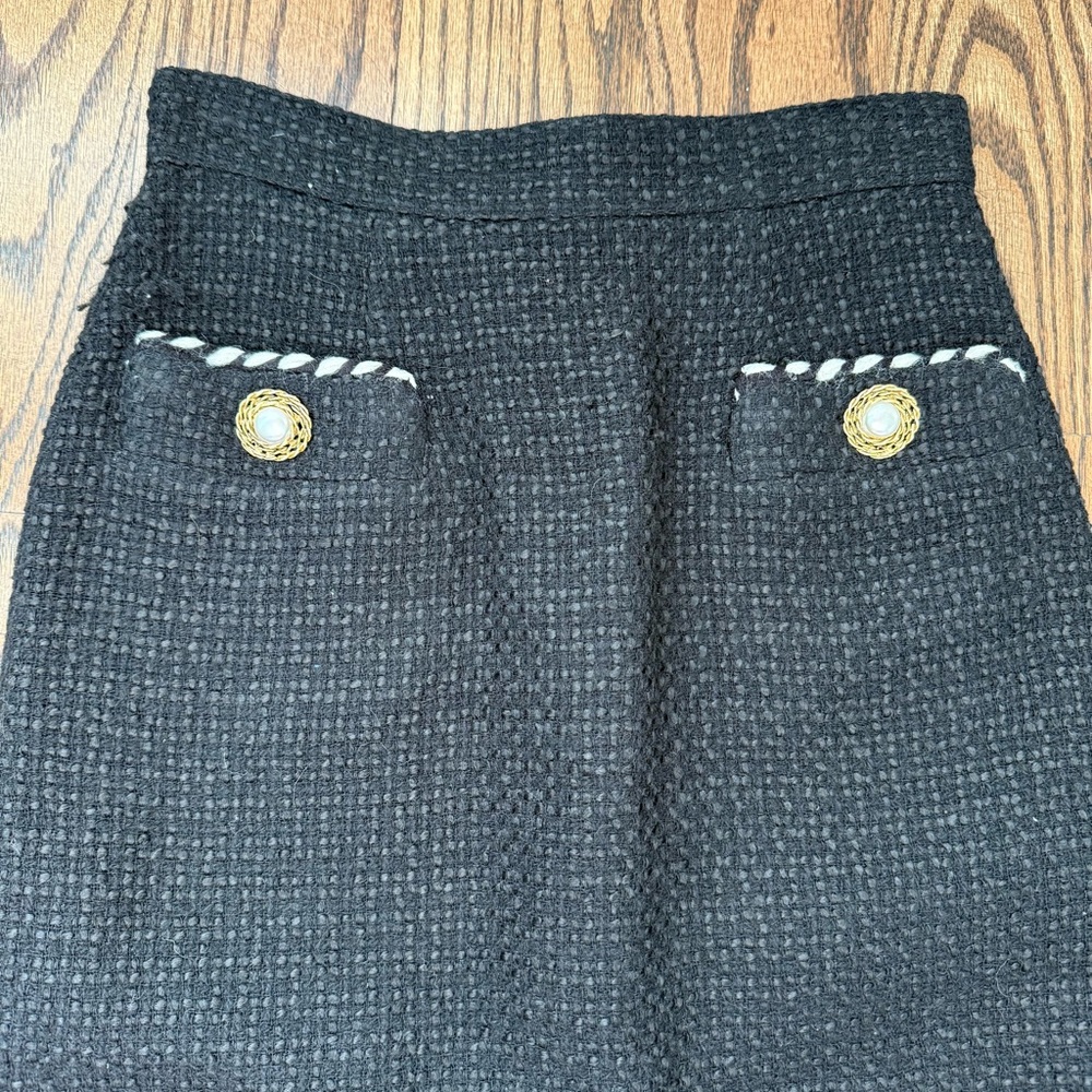Vintage Laundry Black Tweed Skirt- size 6